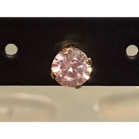 14K Yellow Gold and Cubic Zirconia Single Stud Earring - Picture 3 of 7